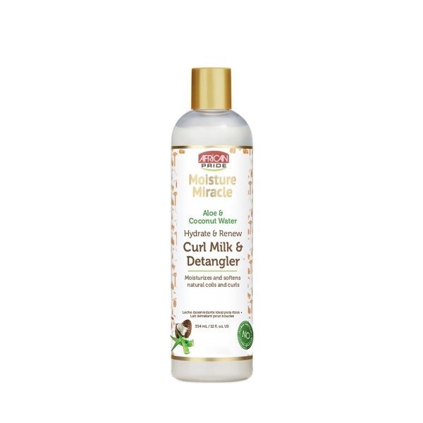 شیر موی آبرسان و ضد گره‌ کرلی آفریکن پراید African Pride Moisture Miracle Hydrate & Renew Curl Milk & Hair Detangler
