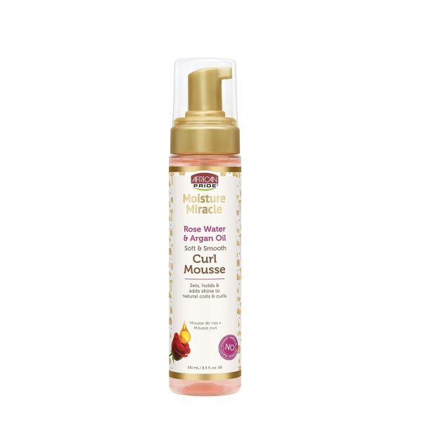 موس حالت‌دهنده و آبرسان کرلی آفریکن پراید رز و روغن آرگان African Pride Moisture Miracle Rose Water & Argan Oil Curl Mousse