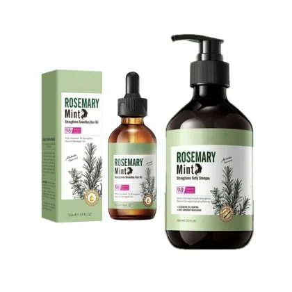 ست رزماری رویش مجدد و افزایش تراکم مو روغن و شامپو ROSEMARY MINT HAIR THERAPY