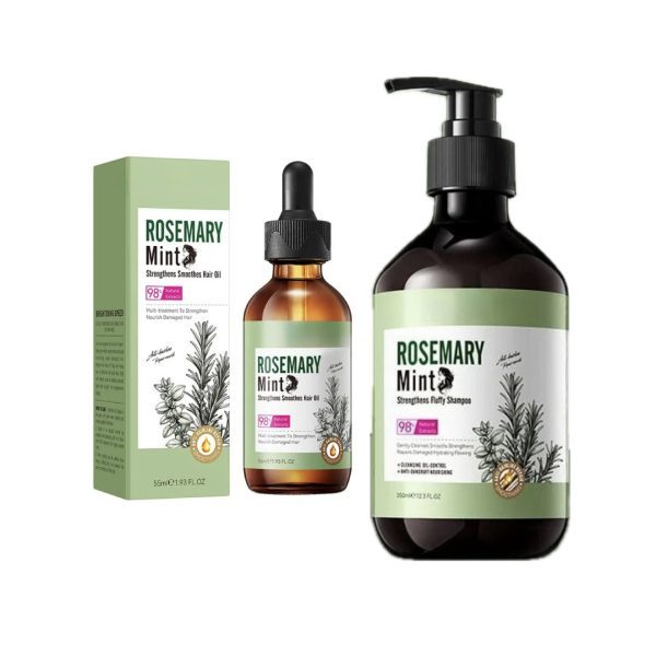 ست رزماری رویش مجدد و افزایش تراکم مو روغن و شامپو ROSEMARY MINT HAIR THERAPY