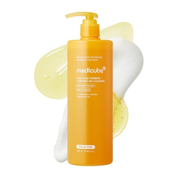 ژل شستشوی کوجیک اسید و زردچوبه مدی‌ کیوب روشن‌کننده صورت و بدن Medicube Kojic Acid Turmeric Purifying Gel Cleanser