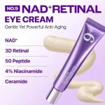 کرم دور چشم NAD و رتینال نامبوزین ضدچروک و جوانساز Numbuzin No.9 NAD+ Retinal Volumetox Eye Cream
