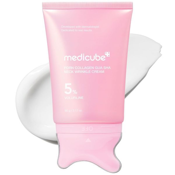 گواشا ضدچروک و سفت‌کننده گردن PDRN مدی کیوب Medicube PDRN Collagen Gua Sha Neck Wrinkle Cream
