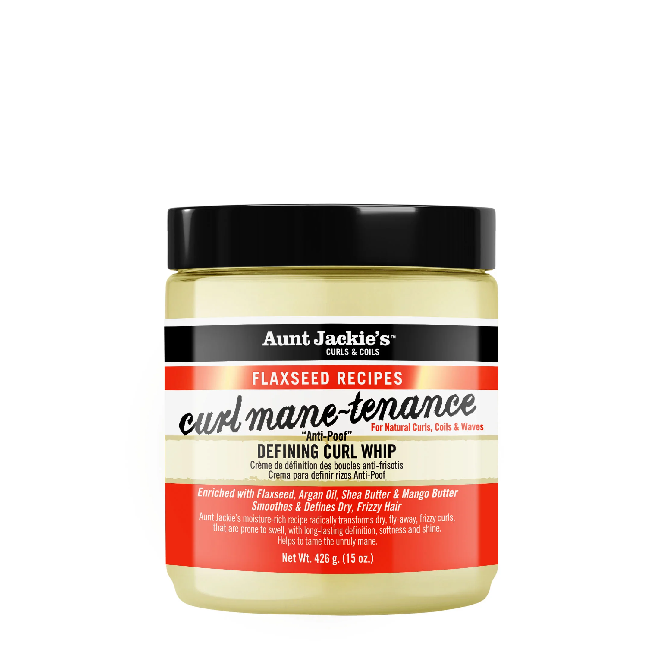 ماسک مو بذر کتان و آرگان فر و ضدوز کرل انت جکی Aunt Jackie’s Curl Mane-Tenance Anti-Poof ماسک مو بذر کتان و آرگان فر و ضدوز کرل انت جکی Aunt Jackie’s Curl Mane-Tenance Anti-Poof