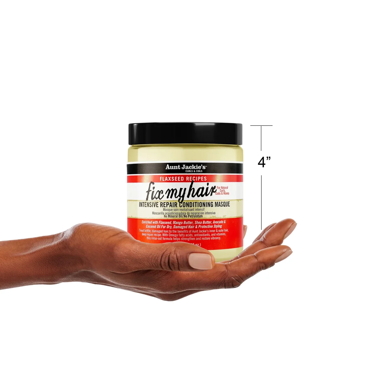 ماسک موی فیکساتور بذر کتان و شی‌باتر ترمیم‌کننده انت جکیز Aunt Jackie’s Fix My Hair Repair Conditioning Masque - Image 5
