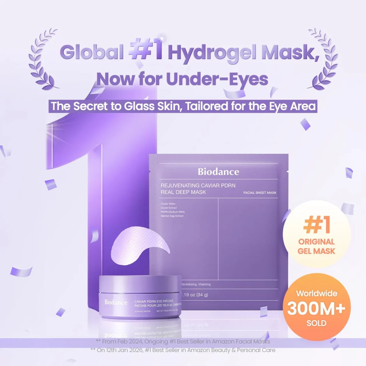 پچ دورچشم هیدروژلی خاویار و PDRN بایودنس ضدپف و درخشان کننده BIODANCE Hydrogel Eye Patches for Under Eye Caviar PDRN - تصویر 4