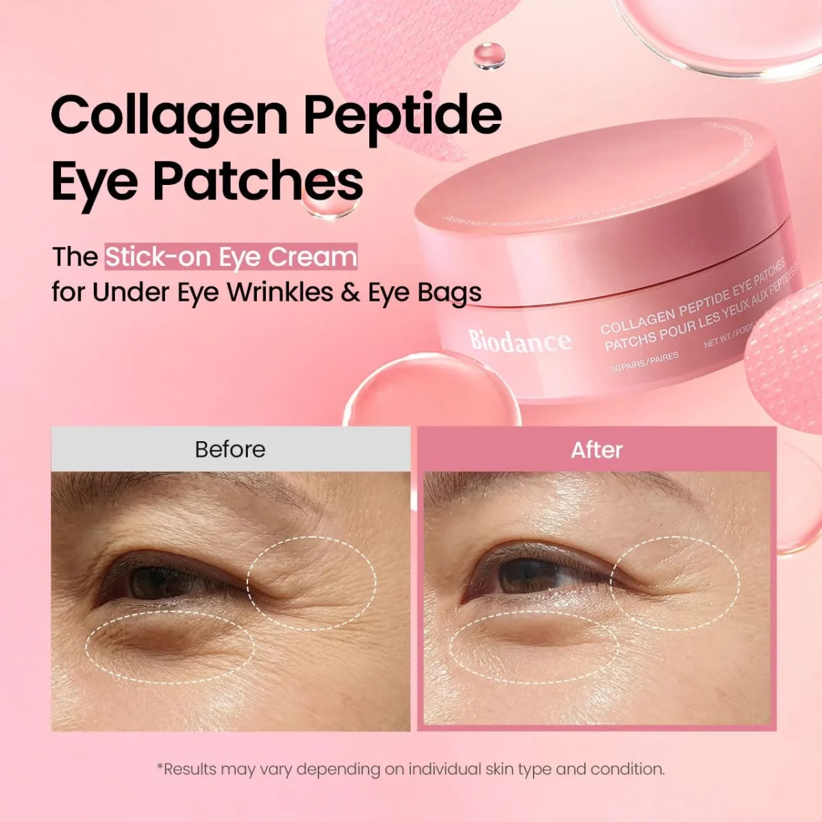 پچ دورچشم هیدروژلی کلاژن و پپتید بایودنس ضدچروک و ضدپف BIODANCE Hydrogel Eye Patches for Under Eye - تصویر 8